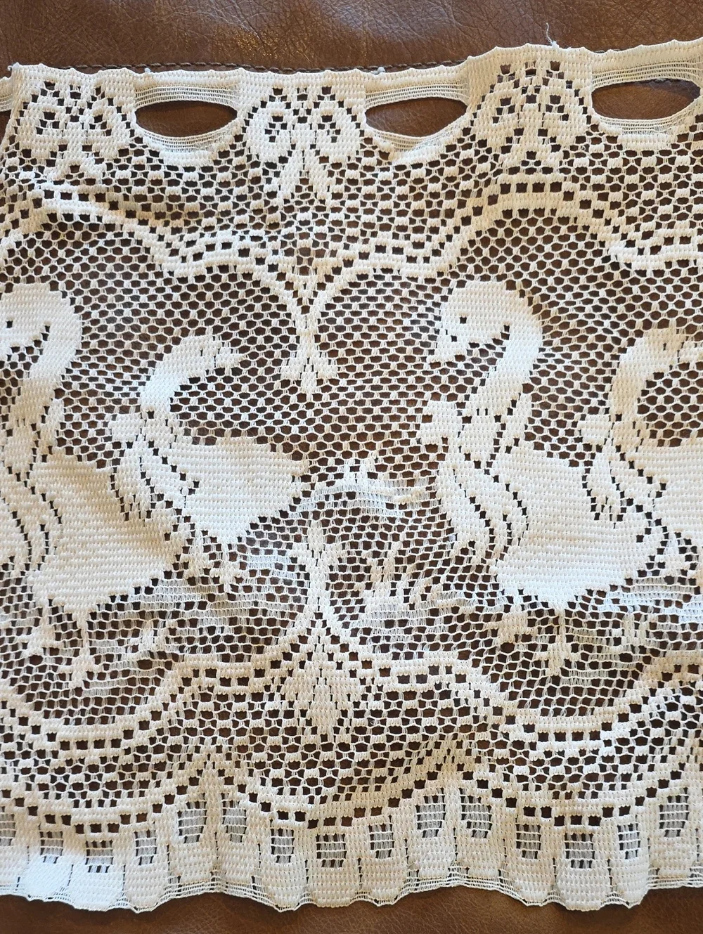 Vintage Cream Lace Geese Curtain Valance Window Treatment 24